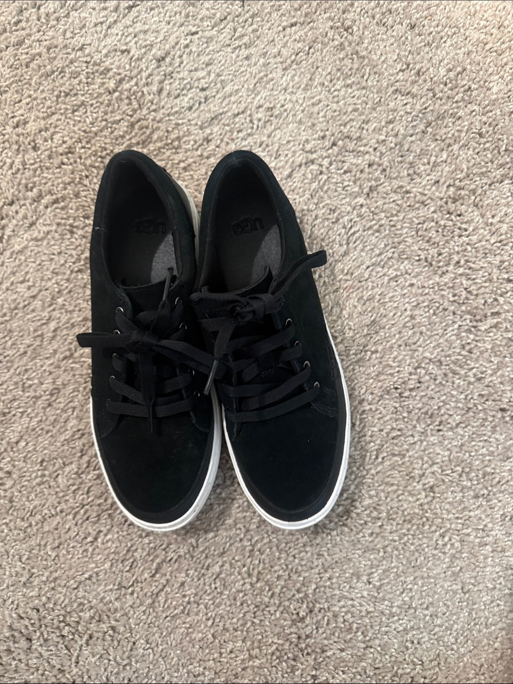 UGG Black Low-Top Sneakers with White Sole